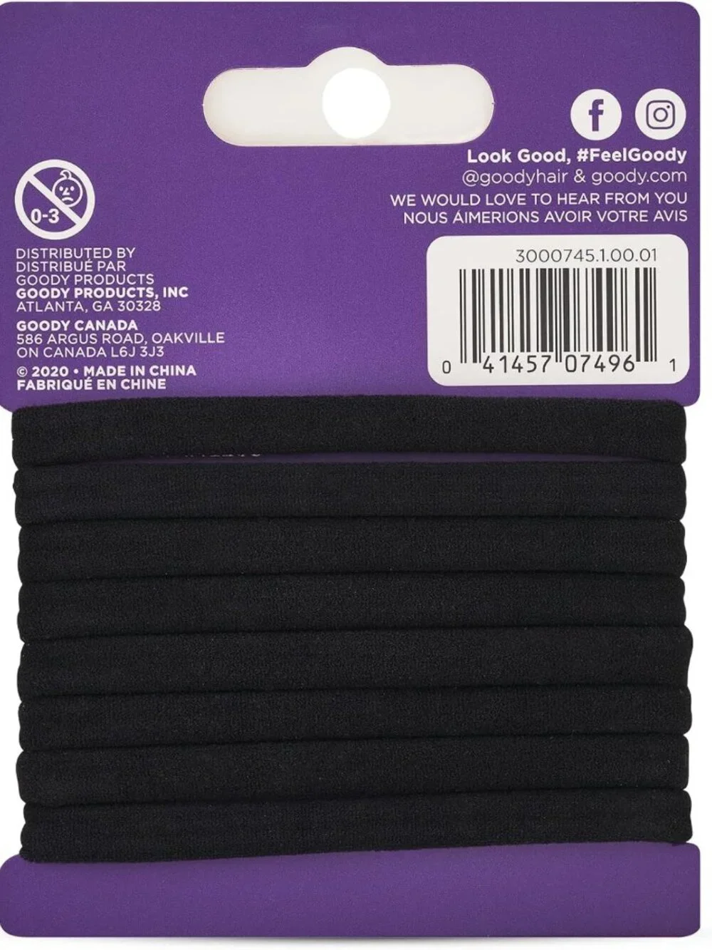 Damage-Free Seamless Hair Elastics, 8 Ct - Black, No Snag Gentle Hold Ties for